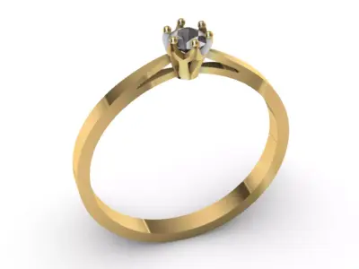 Ring Solitaire R-001 3D print model