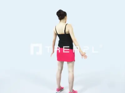Dream E Animated Rigged Sports Woman Low-poly 3D model