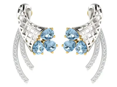 Women Flower Drop Pear Diamond Earring  3D print model purchase