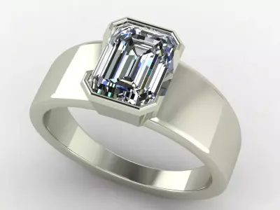 Emerald ring 3D print model purchase