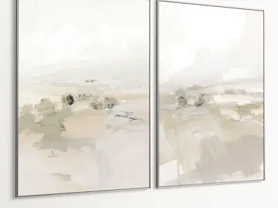 Plaster Two Photo Frame 483 Low-poly 3D model