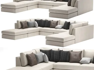 FRANCO II CLASSIC 8 PIECE SECTIONAL 3D model