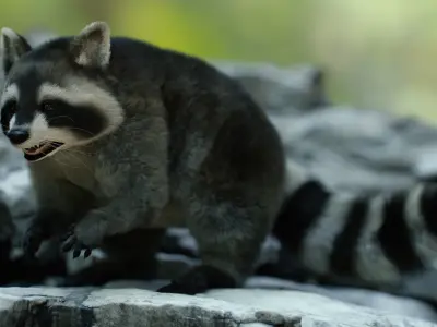 Wild Raccoon 3DS Max 3D model