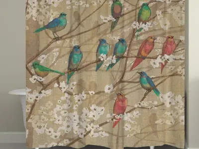 Eggers Azalea Leaves Single Shower Curtain 3D model