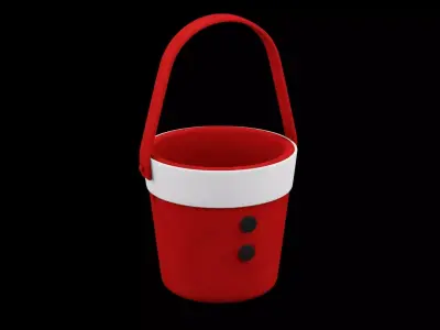 Christmas Bucket Low-poly 3D model