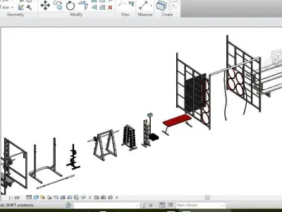 34 Gym models Revit Family 2015 3D model