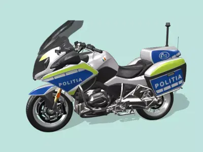 Two-wheeled police motorcycle 3D model