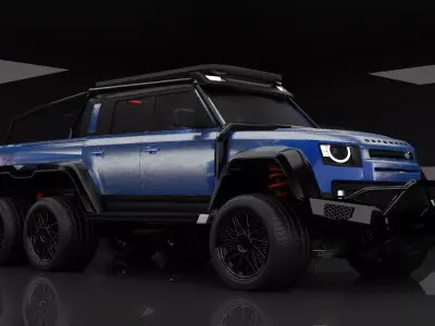 land rover defender 6x6 Low-poly 3D model