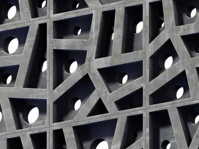 Tile concrete angle line hole n6 3D model