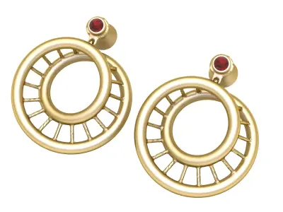 Golden Orbit Hoop Earrings 3D print model