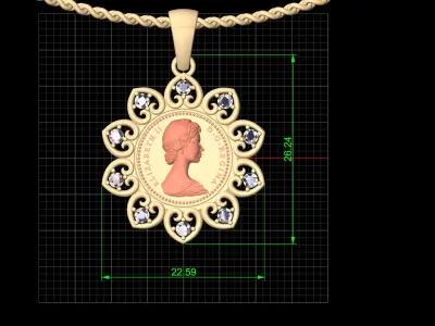 Elizabeth II Canadian Gold Coin printable 3d model 3D print model