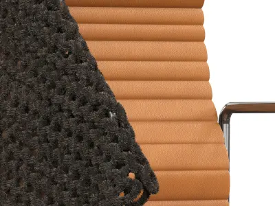 Genuine leather work chair 3D model