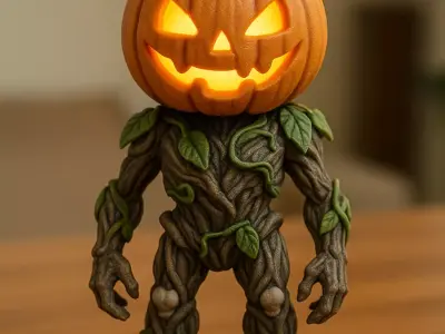 Pumpkin Guardian Lamp  Halloween Challenge 3D print model