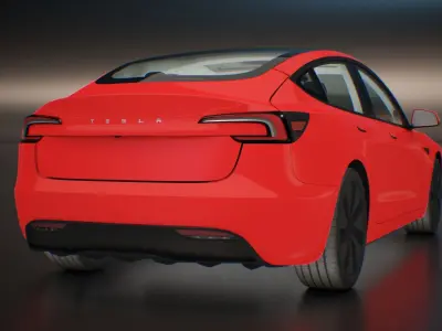 Tesla Model 3 Red - 2024 3D model