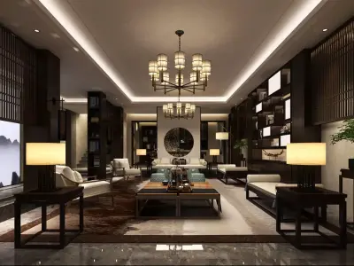 Chinese style interior 3D model