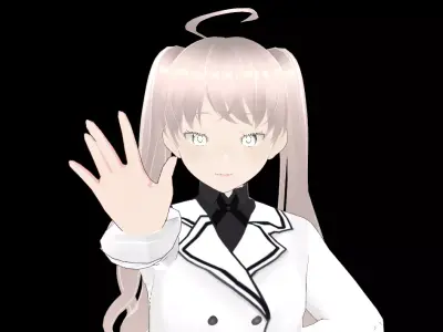 Epic female anime character 3D model