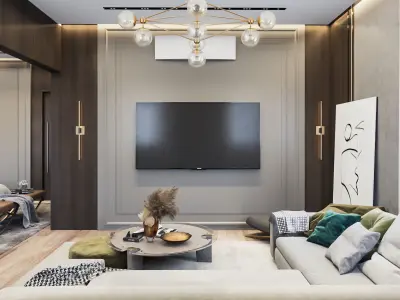 Master Bedroom with Living Room 3D model