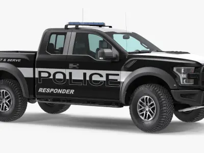 Police Pickup Truck Modern Generic 3D model
