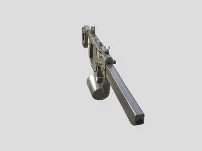 SMG 3-gun model 3d game ready model Low-poly 3D model Low-poly 3D model