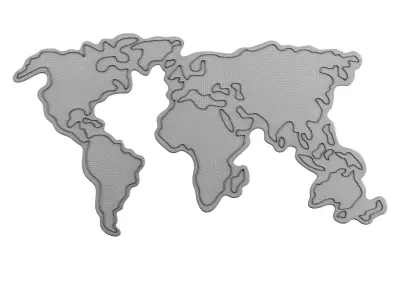 World Map Neon Sign 3D model