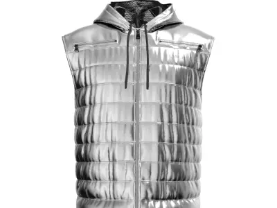 Male puffer vest 3D model