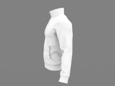 Men track jacket with zipper Marvelous Designer 3D model