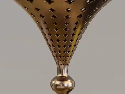 Arabian hanging bronze lantern 3D model