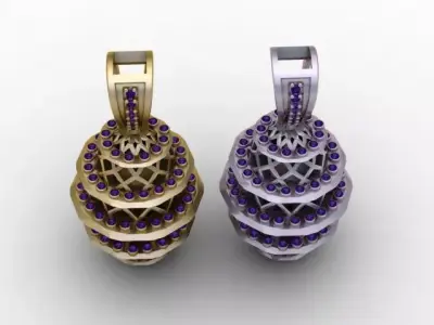 Luxury Spiral Cage Diamond Pendant  3D Printable Jewelry Model 3D print model