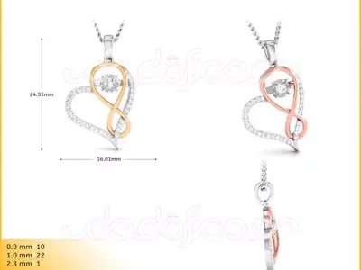 light weight yellow gold diamond pendent -DOC-P8083 3D print model