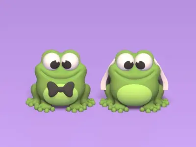 Frog Wedding Topper 3D print model
