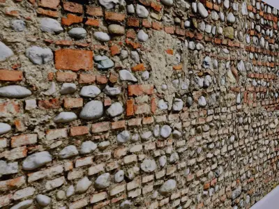 Ultra realistic Brick Old wall low poly Scan  Low-poly 3D model