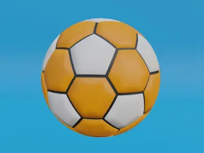 Orange Soccer Ball Low-poly 3D model
