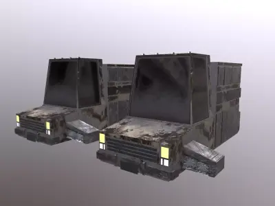 Cartoon Stylized Cyberpunk Car With 2 Texture Low-poly 3D model