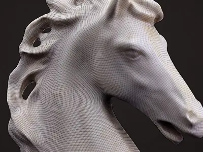 Classical horse head sculpture 3D print model