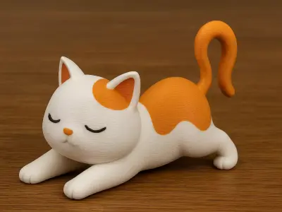 Stretching Cat 3D Print Figurine 3D print model