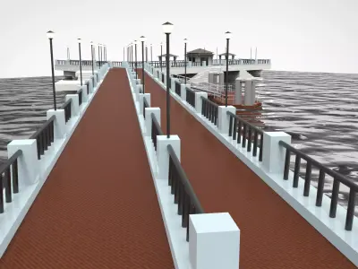 yacht dock 3D model
