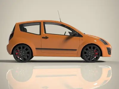 Hatchback car 3D model 2