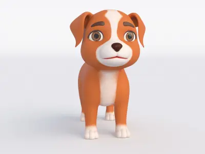 Cartoon Dog Low-poly 3D model