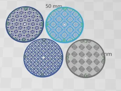 Set of four Delft Pattern Style Watch Dials for Enameling 3D print model