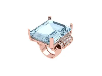 Emerald Art Deco Ring 3D print model