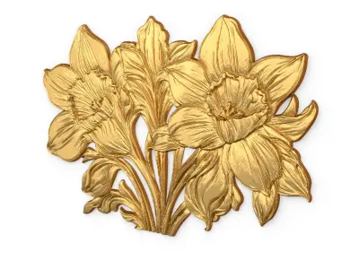mural classic flowers decor ornament 16 3D model