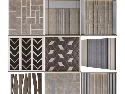 Wall panel 3d models collection 10 pieces