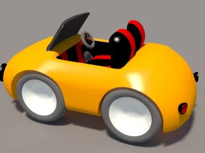 Cartoon Low Poly Car Pack Low-poly 3D model