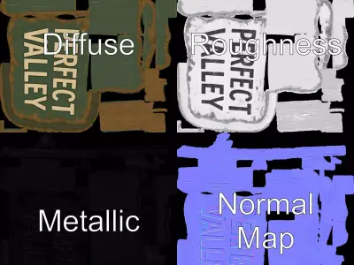 Rustic Wooden Sign model pack Low-poly 3D model