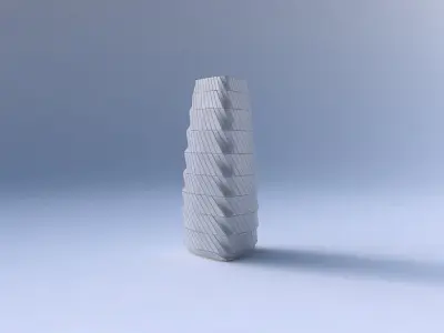 Vase triangle with twisted grid plates 3D print model