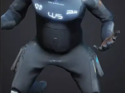 Future game player Low-poly 3D model