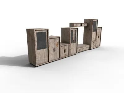 Pack 2 Sets Modern Furniture 3D Model Low-poly 3D model