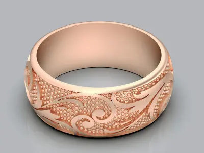 Ornamental carving ring silver gold printable jewelry 3D model 3D print model