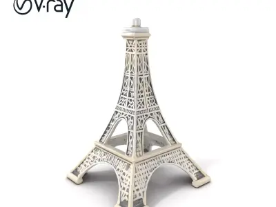 Eiffel Tower Metallic Lattice Design model pack Low-poly 3D model