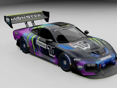 Porsche 935 pikes peak tuned  Low-poly 3D model